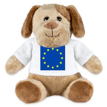 Drapeau de l’Europe - Chien en peluche Helge MiniFeet® - blanc - Devant