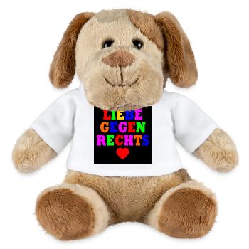 Liebe gegen rechts - MiniFeet® Hund Helge - Weiß - Vorne
