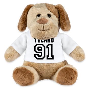 TECHNO Rave Techno 90s 90er - MiniFeet® Hund Helge - Weiß - Vorne