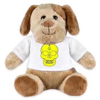 Yellow skull with occult symbols - MiniFeet® Dog Helge - white - Front