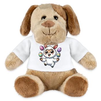 Oster-Lama Jonglieren Osterei Jonglage - MiniFeet® Hund Helge - Weiß - Vorne