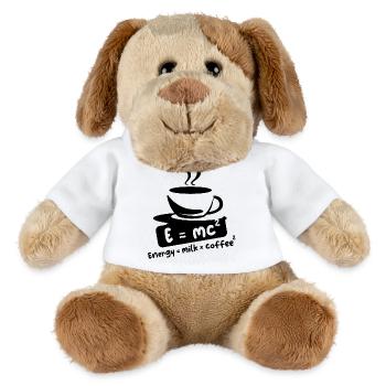 E= mc2 Kaffee lustige Sprüche Einstein Cafe Logo - MiniFeet® Hund Helge - Weiß - Vorne