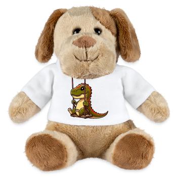 Pensive T-Rex on Playground Swing - MiniFeet® Dog Helge - white - Front
