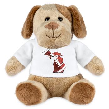Michigan (United States) | real football | Map - MiniFeet® Dog Helge - white - Front
