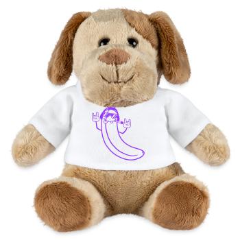 Drôle DJ Fête Banane Fruit Musique Visage Amusant - Chien en peluche Helge MiniFeet® - blanc - Devant