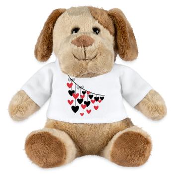 Herzgirlande Viele Herzen - MiniFeet® Hund Helge - Weiß - Vorne