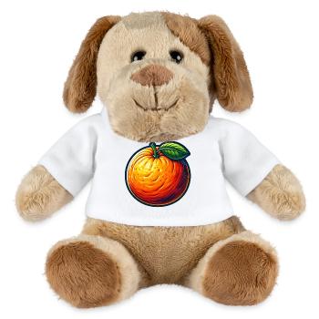 Bunt illustriertes Orange - MiniFeet® Hund Helge - Weiß - Vorne