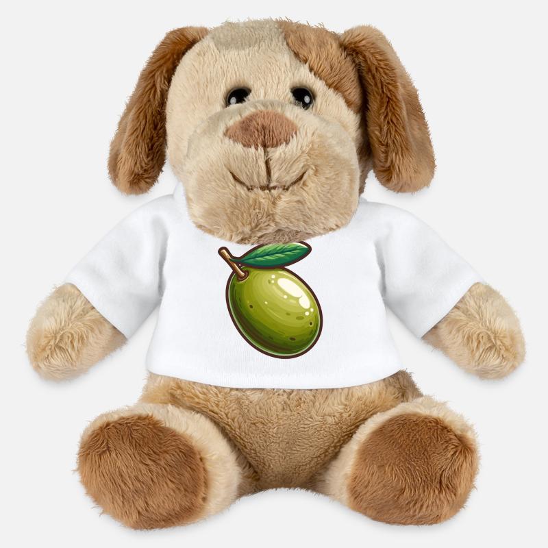 Illustration de Olive Verte Nature - Chien en peluche Helge MiniFeet® - blanc