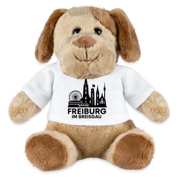 Freiburg im Breisgau Wahrzeichen Stadt Silhouette - MiniFeet® Hund Helge - Weiß - Vorne