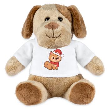 Welpen-Weihnachtshut-Schal - MiniFeet® Hund Helge - Weiß - Vorne