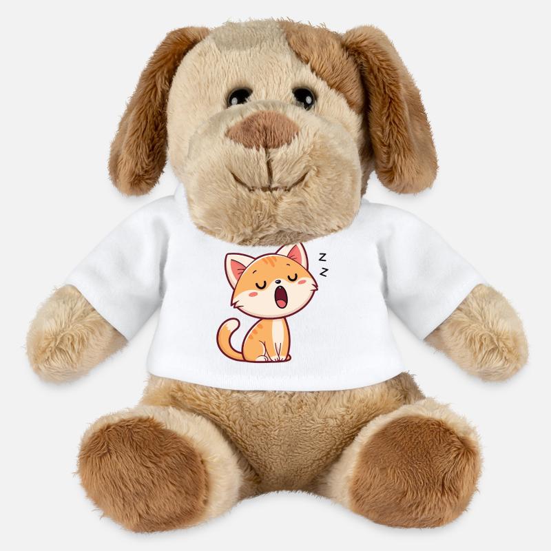 Chaton endormi pastel - Chien en peluche Helge MiniFeet® - blanc