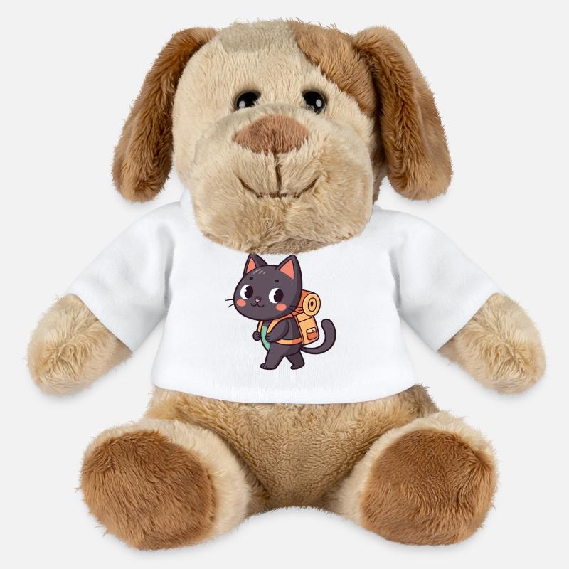 Explorer Cat with Orange Backpack - MiniFeet® Dog Helge - white