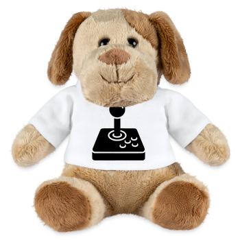 Retro Joystick Arcade Icon - MiniFeet® Dog Helge - white - Front