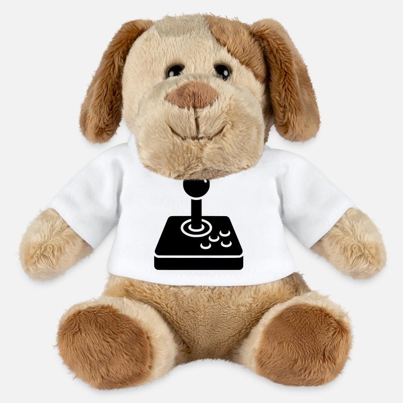 Icône d’arcade rétro joystick - Chien en peluche Helge MiniFeet® - blanc