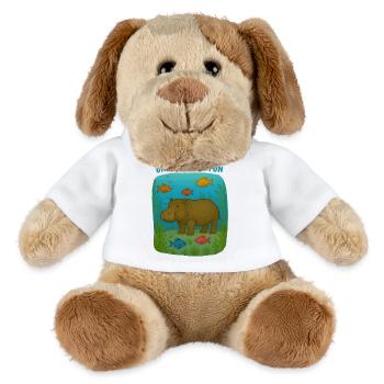 Hippopotamus in underwater play - MiniFeet® Dog Helge - white - Front