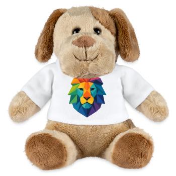 Farbenfroher Wild Poly Low Lion – Art Pop Farben - MiniFeet® Hund Helge - Weiß - Vorne