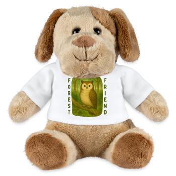 Hibou sur une branche - Ami de la forêt - Chien en peluche Helge MiniFeet® - blanc - Devant