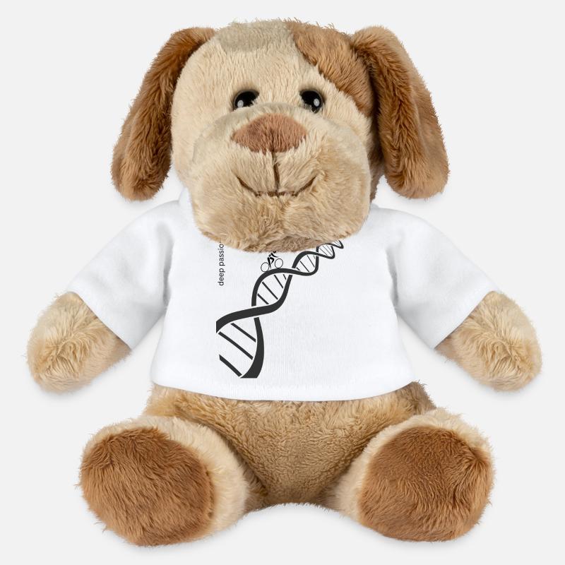 Cycliste passionné de course sur la double hélice à ADN - Chien en peluche Helge MiniFeet® - blanc