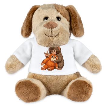 Monkey Punch Affe Süß Geschenk - MiniFeet® Hund Helge - Weiß - Vorne