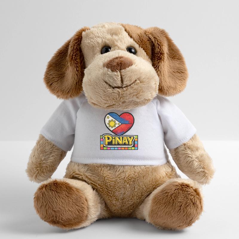 Drapeau en forme de cœur Pinay avec bordure colorée Chien en peluche Helge MiniFeet®