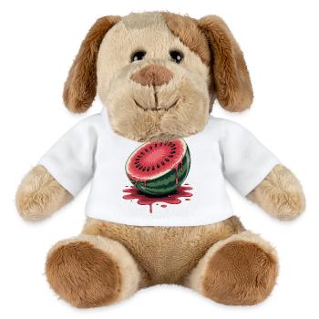 juicy halved watermelon with dripping - MiniFeet® Dog Helge - white - Front