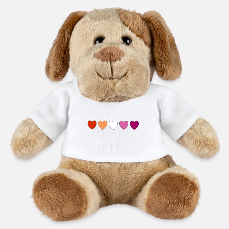 Subtile lesbische Pride-Herzen - MiniFeet® Hund Helge - Weiß