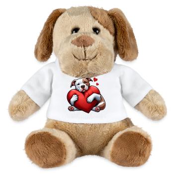 Cadeaux de propriétaire de pitbull - Chien en peluche Helge MiniFeet® - blanc - Devant