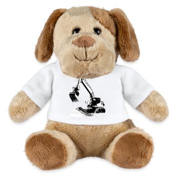 excavateur - Chien en peluche Helge MiniFeet® - blanc - Devant