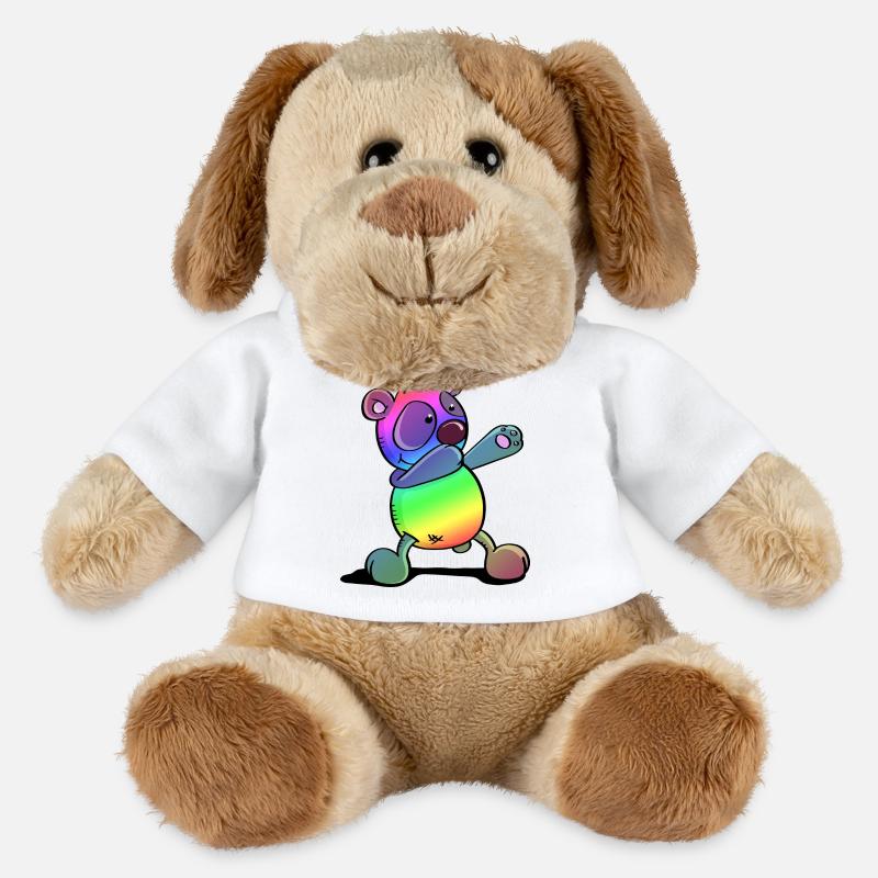 Bunter Pandabär - Dab Dance - Dabbing - Panda - MiniFeet® Hund Helge - Weiß
