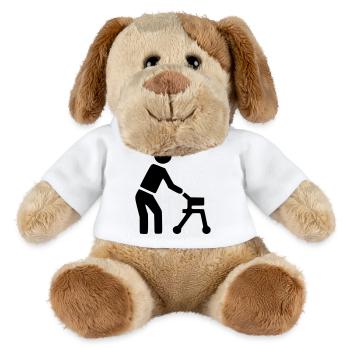 Disabled person behind walker # - MiniFeet® Dog Helge - white - Front