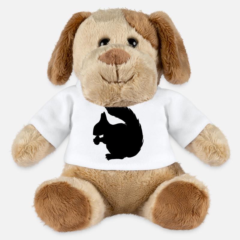 Eichhörnchen mit Nussschattenfigur - MiniFeet® Hund Helge - Weiß