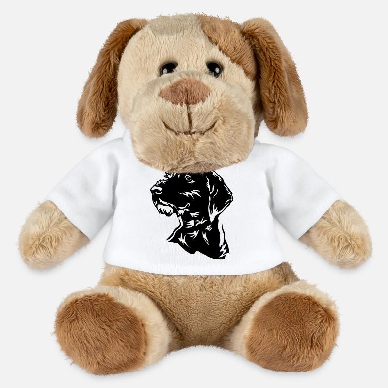 Deutsch Drahthaar Kopf - MiniFeet® Hund Helge - Weiß