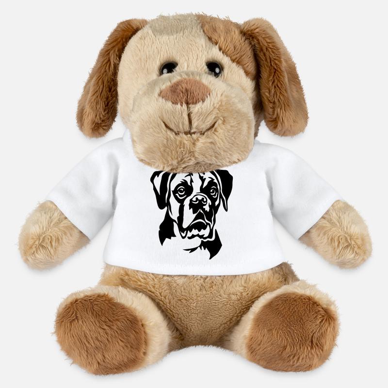 Boxer Kopf - MiniFeet® Hund Helge - Weiß