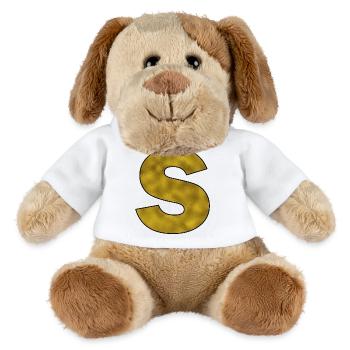 Letter S Gold - MiniFeet® Dog Helge - white - Front