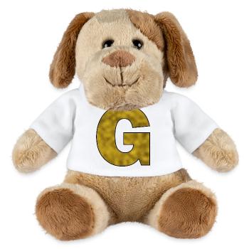 Letter G Gold - MiniFeet® Dog Helge - white - Front