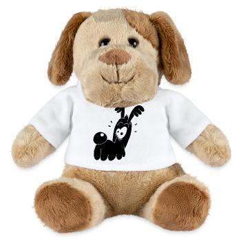 Lustiger schwarzer Hund - MiniFeet® Hund Helge - Weiß - Vorne