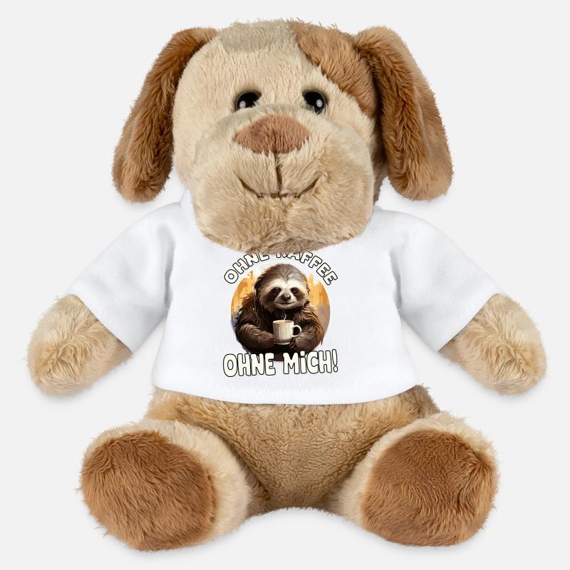 Funny Sloth Saying Without Coffee Without Me - MiniFeet® Dog Helge - white