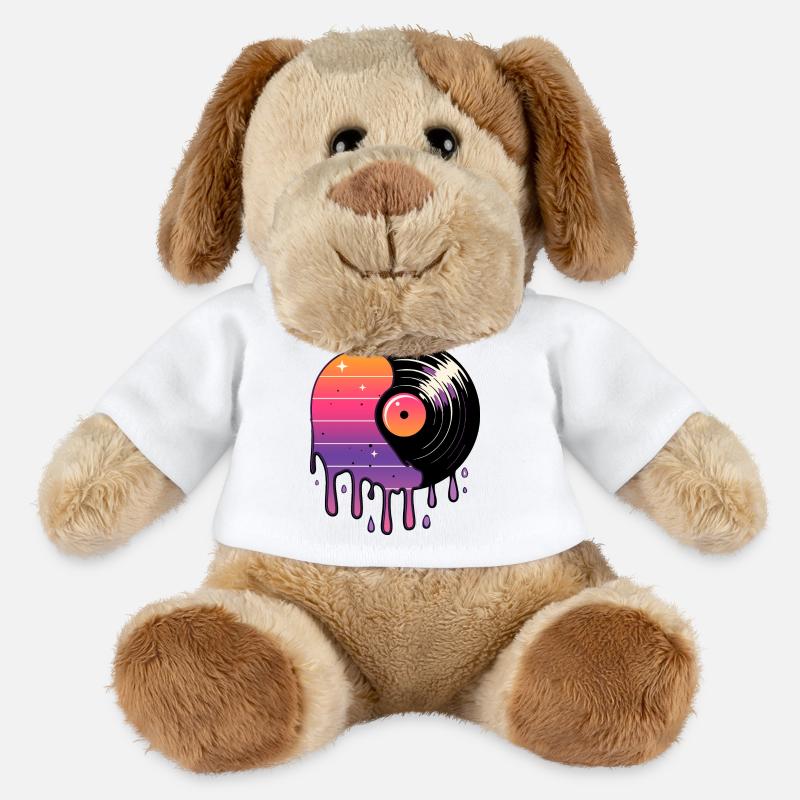 Kosmische Vinyl-Schallplatte - MiniFeet® Hund Helge - Weiß