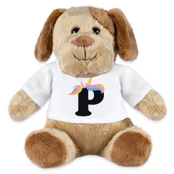 Einhorn-Buchstabe Regenbogenstyle "P" | be unique - MiniFeet® Hund Helge - Weiß - Vorne