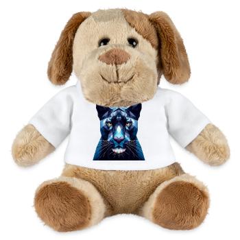 Une panthère bleue dans le style polygonal - Chien en peluche Helge MiniFeet® - blanc - Devant