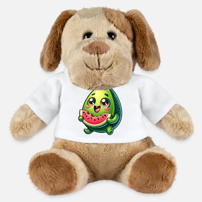 Avocado & Wassermelone Süßes Comic - MiniFeet® Hund Helge - Weiß