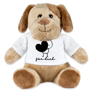 For you! Stick figure with a heart for you! - MiniFeet® Dog Helge - white - Front