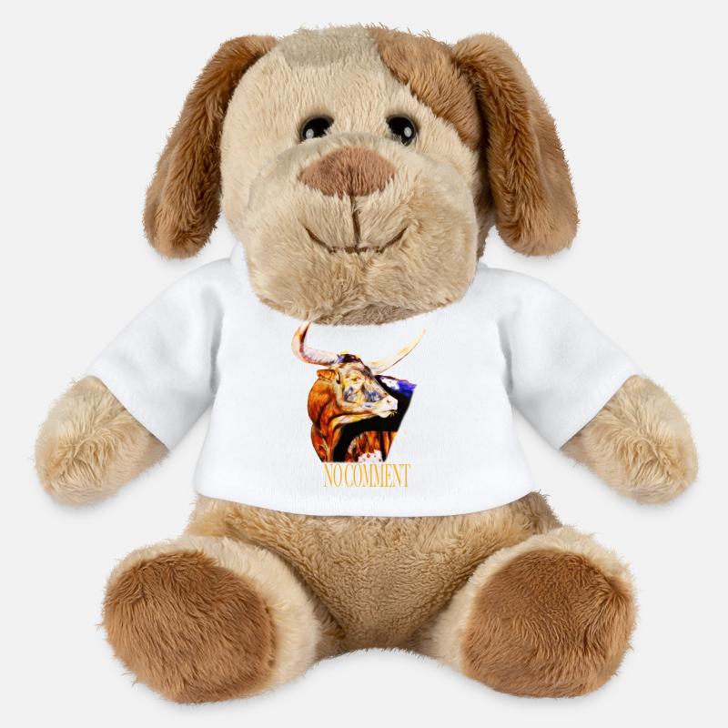 Wasserfarbener Stier – No Comment - MiniFeet® Hund Helge - Weiß