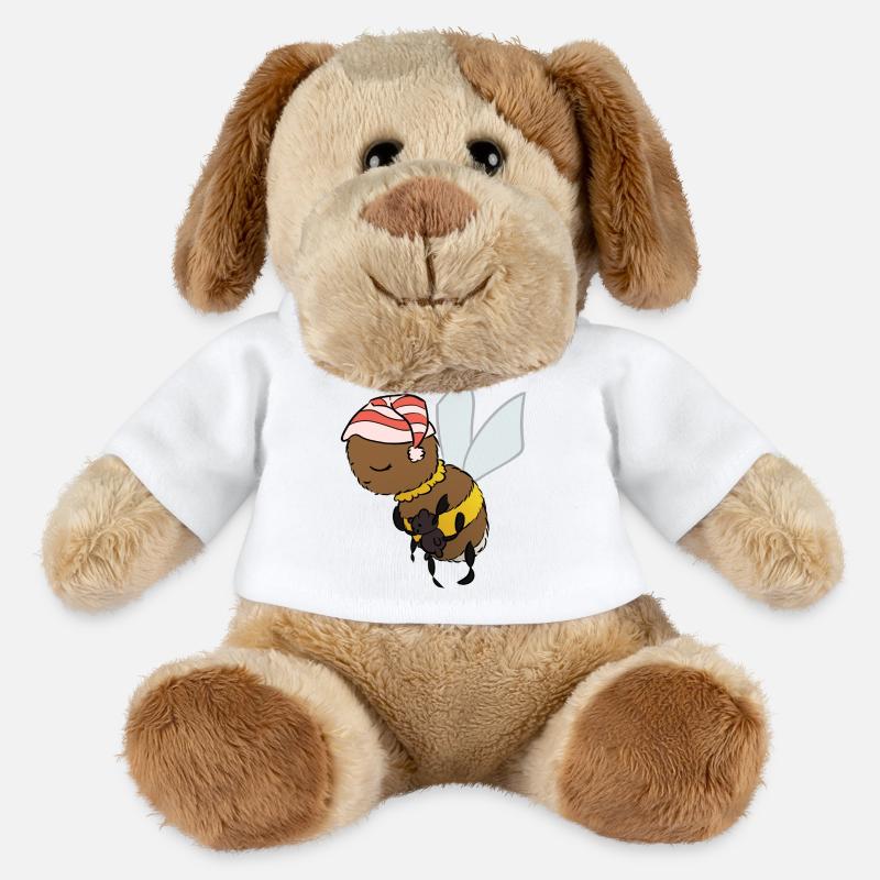 Bébé bourdon endormi - Chien en peluche Helge MiniFeet® - blanc