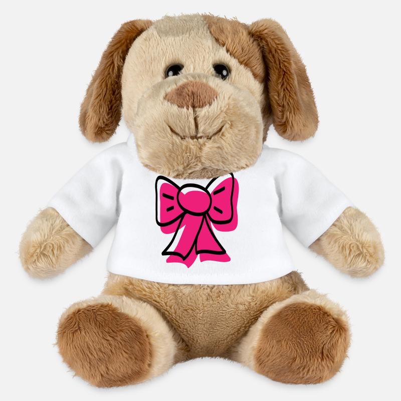 Pinke Schleife - MiniFeet® Hund Helge - Weiß