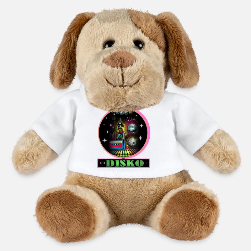 Disco Diva Neon Glitzerkugeln - MiniFeet® Hund Helge - Weiß