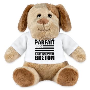 Je Suis Breton Humour Bretagne Cadeau - Chien en peluche Helge MiniFeet® - blanc - Devant
