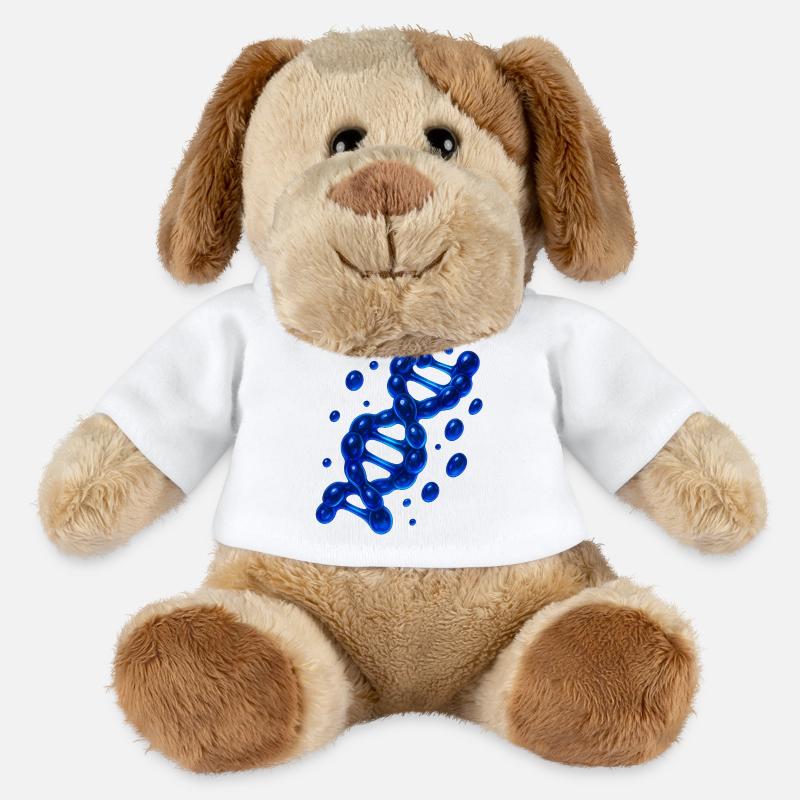 3D DNS Helix Molekül Blau - MiniFeet® Hund Helge - Weiß