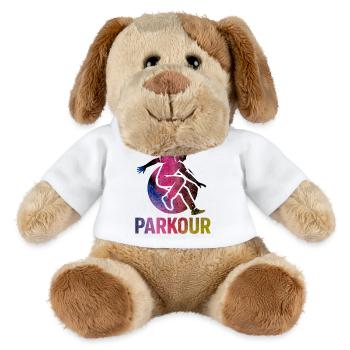 Parkour Jump - Design urbain dynamique - Chien en peluche Helge MiniFeet® - blanc - Devant