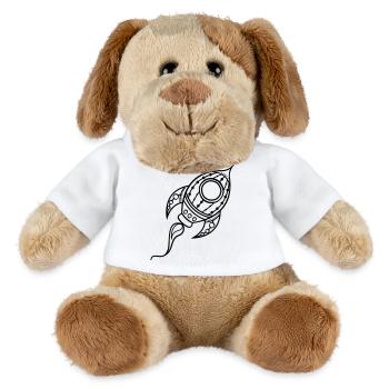 Rocket Ship Doodle Space Travel - MiniFeet® Dog Helge - white - Front